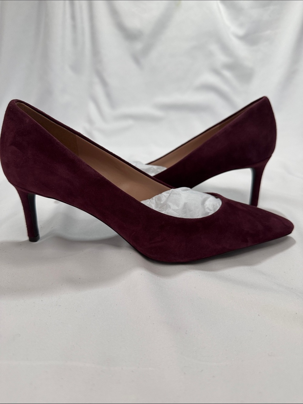 Cole Haan New Pointed-Toe Suede Pumps Deep Wine